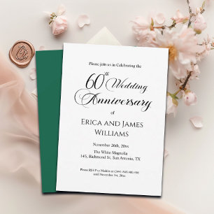 60th Diamond Wedding Anniversary Elegant Script Invitation