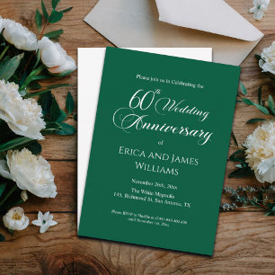 60th Diamond Wedding Anniversary Elegant Script Invitation