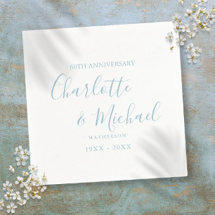 60th Diamond Wedding Anniversary Elegant Script Napkin