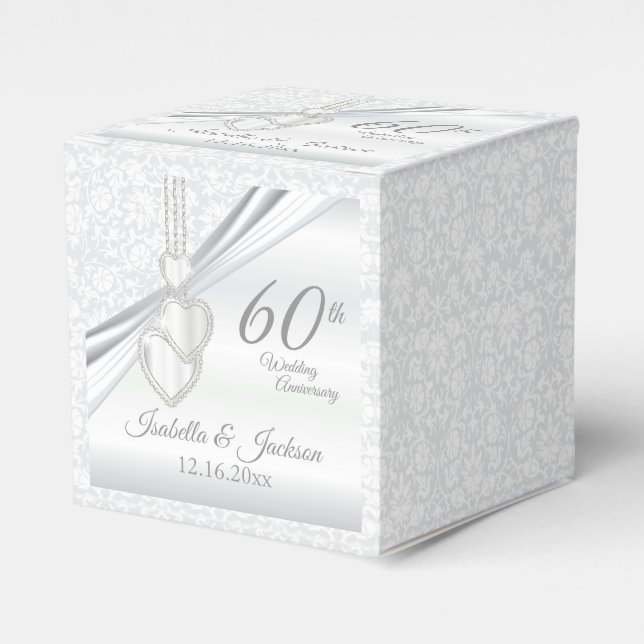 60th Diamond Wedding Anniversary Favour Box (Front Side)