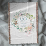 60th Diamond Wedding Anniversary Floral Garland<br><div class="desc">Featuring a delicate watercolor floral garland,  this chic botanical 60th wedding anniversary keepsake throw blanket can be personalised with your special anniversary information in elegant diamond blue typography. Designed by Thisisnotme©</div>