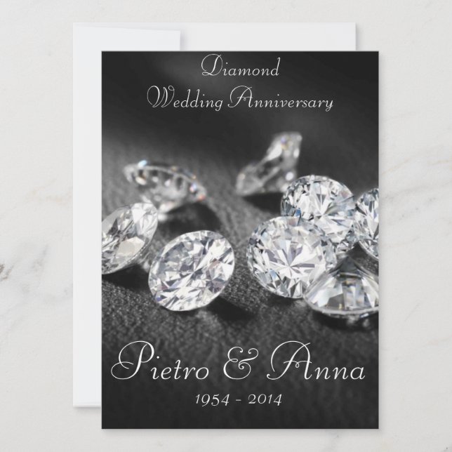 60th Diamond Wedding Anniversary Invitation (Front)