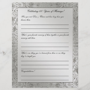 60th Diamond Wedding Anniversary Letterhead