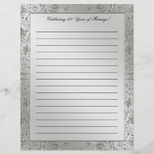 60th Diamond Wedding Anniversary Letterhead