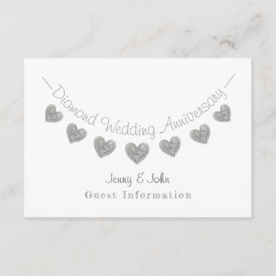 60th Diamond Wedding anniversary party details Enclosure Card