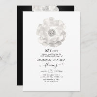60th Diamond Wedding Anniversary Party Invitation