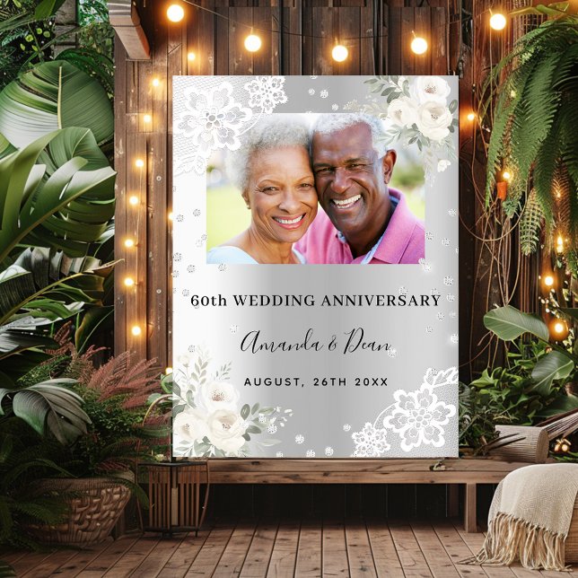 60th diamond wedding anniversary photo welcome poster (Creator Uploaded)