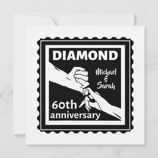 60th diamond wedding anniversary traditional invitation (Front)