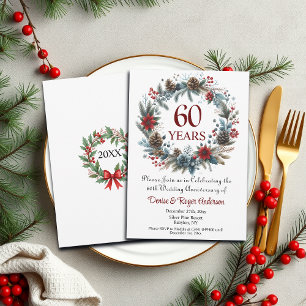 60th Diamond Wedding Anniversary Winter Invitation