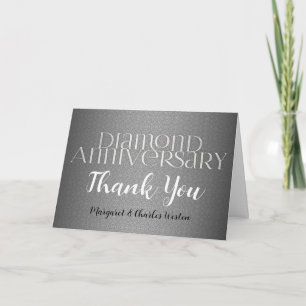 60th Diamond Wedding Annivsersary Custom Thank You Card