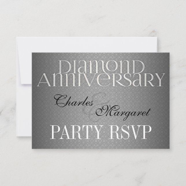 60th Diamond Wedding Annivsersary RSVP Card (Front)