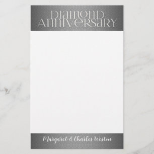 60th Diamond Wedding Annivsersary Silver Stationery