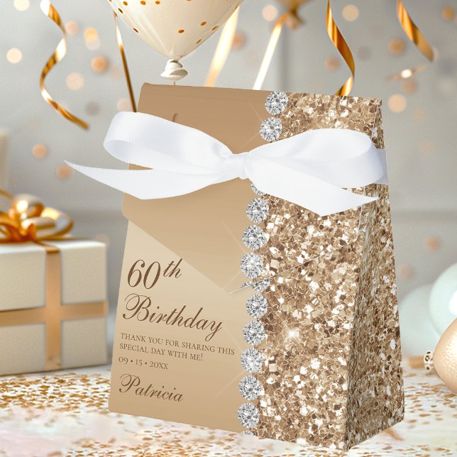60th Elegant Gold Birthday Favour Box (Creator Uploaded)