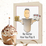 60th Funny Gambling Poker Cartoon Birthday  Card<br><div class="desc">Looking for a card to "poke" a little fun at someone? This funny card can be personalised with his name to add a custom touch!</div>