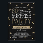60th Glitter Confetti Surprise Party Invitation<br><div class="desc">This chic and stylish 60th Birthday Surprise Party invitation features an elegant faux rose gold glitter confetti theme with modern typography. Customise background colour to match event theme colour. For an even more memorable invitation select a die-cut shape, textured paper or a double thick paper. For a custom birthday year,...</div>