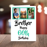 60th happy birthday brother photo collage Card<br><div class="desc">🌶️ Put a smile on a face with this awesome 60th birthday brother photo collage card. - Simply click to personalise this design 🔥 My promises - This design is unique and is designed with you in mind 🙏 Thank you for supporting my small business - If you would like...</div>