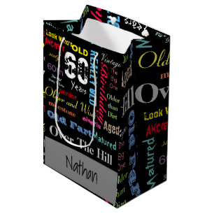 60th Happy Birthday in a Graffiti Style Medium Gift Bag