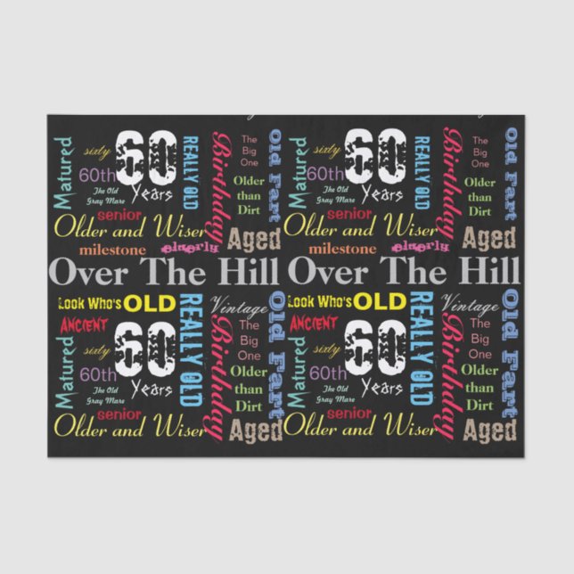 60th Happy Birthday in a Graffiti Style Tissue Paper (Front)