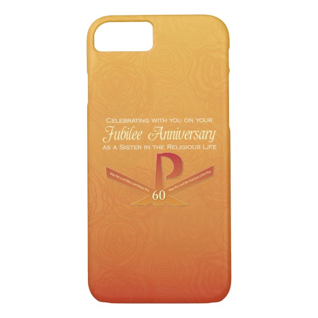 60th Jubilee Anniversary Nun Pax Cross, Orange Case-Mate iPhone Case (Back)