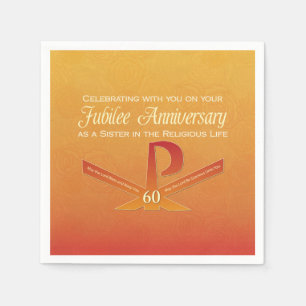 60th Jubilee Anniversary Nun Pax Cross, Orange Napkin