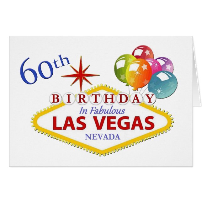 60th Las Vegas Birthday Card (Front Horizontal)