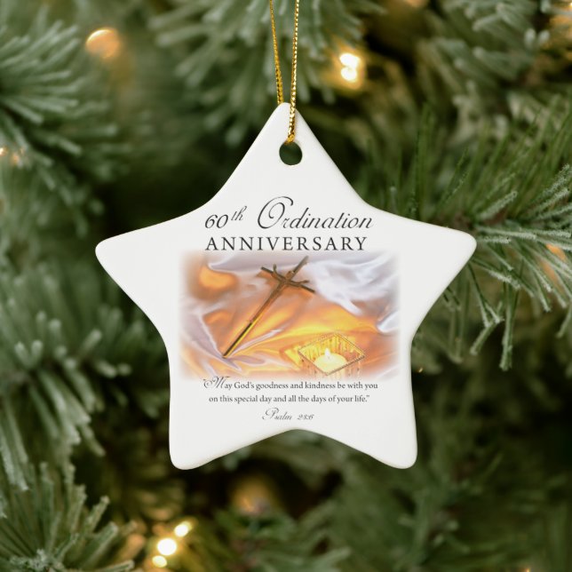 60th Ordination Anniversary, Cross Candle Ceramic Tree Decoration (Tree)