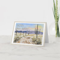 60th Scenic Cactus Countryside Birthday Card