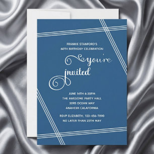 60th Simple Modern Elegant Birthday Party Invites