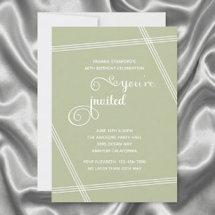 60th Simple Modern Elegant Birthday Party Invites