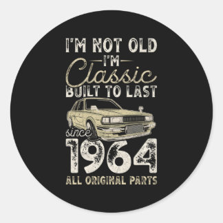 60Th Since 1964 Car 60 Classic Round Sticker