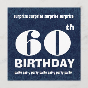 60th SURPRISE Birthday Party Blue White Template