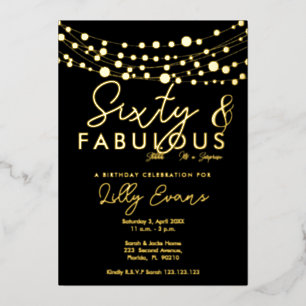 60th surprise birthday party invitation elegant 