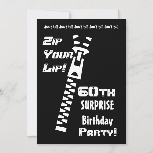 60th SURPRISE Birthday Party Invitation Template (Front)