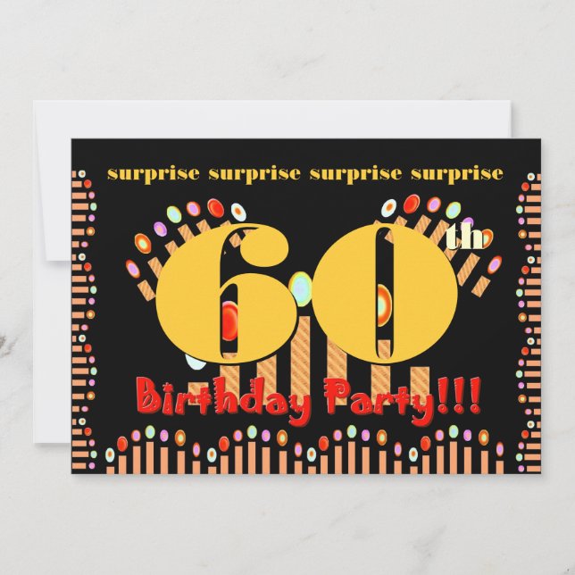 60th SURPRISE Birthday Party Invitation Template (Front)