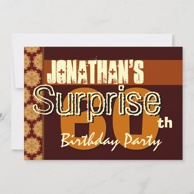 60th Surprise Birthday Save the Date Gold Invitation (Front)