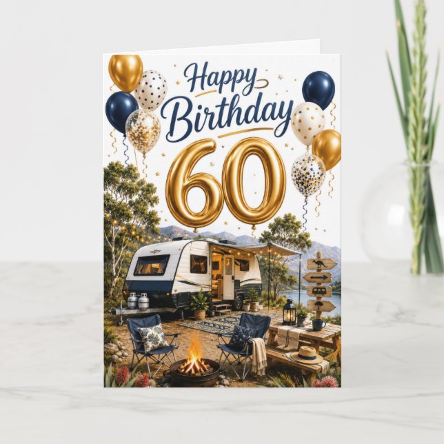 60th Travel Birthday Card (Front)