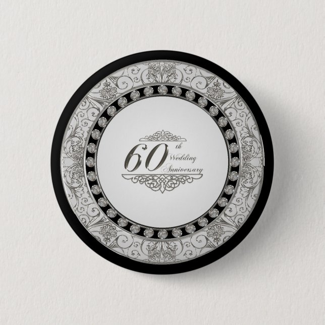 60th Wedding Anniversary Button (Front)