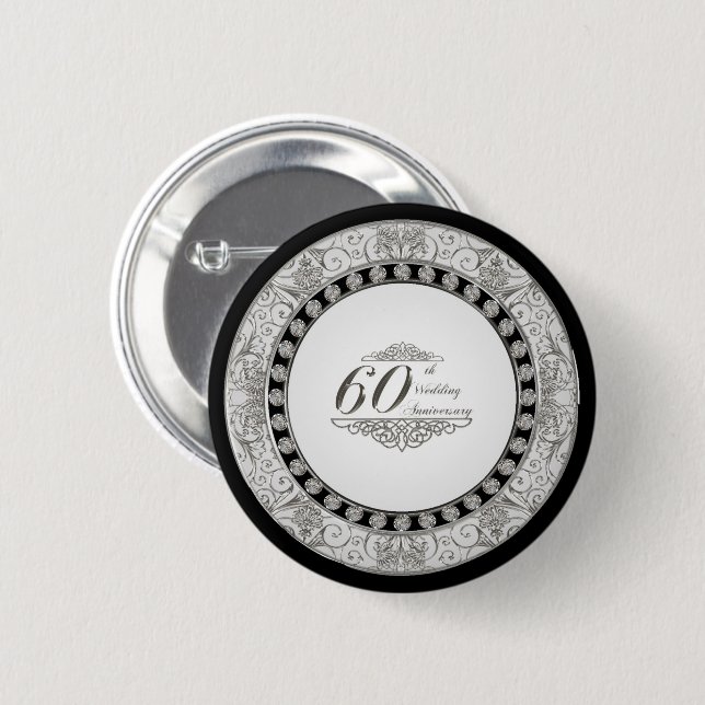60th Wedding Anniversary Button (Front & Back)