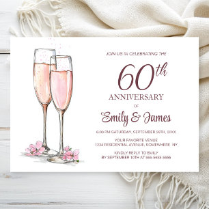 60th Wedding Anniversary Champagne Invitation