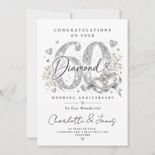 60th Wedding Anniversary Diamond Anniversarry Holiday Card