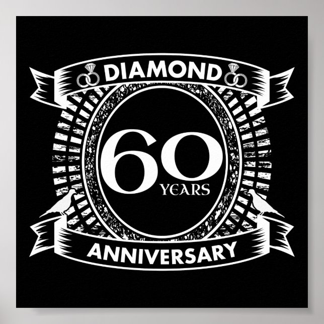 60th wedding anniversary diamond crest poster (Front)