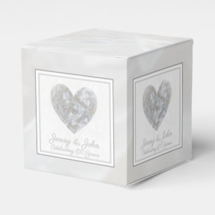 60th Wedding Anniversary diamond heart Favour Box