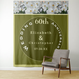 60th Wedding Anniversary Diamond Orchid Tapestry
