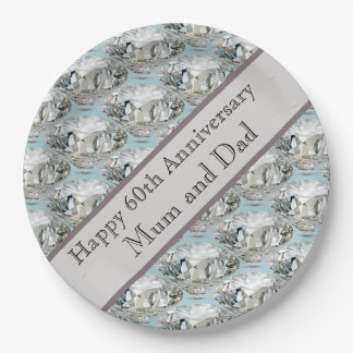 60th Wedding Anniversary Diamond   Paper Plate