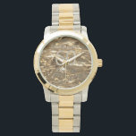 60th Wedding Anniversary Diamond Wedding Gold Chic Watch<br><div class="desc">60th Wedding Anniversary Diamond Wedding Anniversary Gold Look Background Number 60 in Diamonds Look Typography Elegant Gift for 60th Anniversary Couple,  Watch,  you can add names and date.

To create the gold look background I used an image from myfreetextures.com</div>