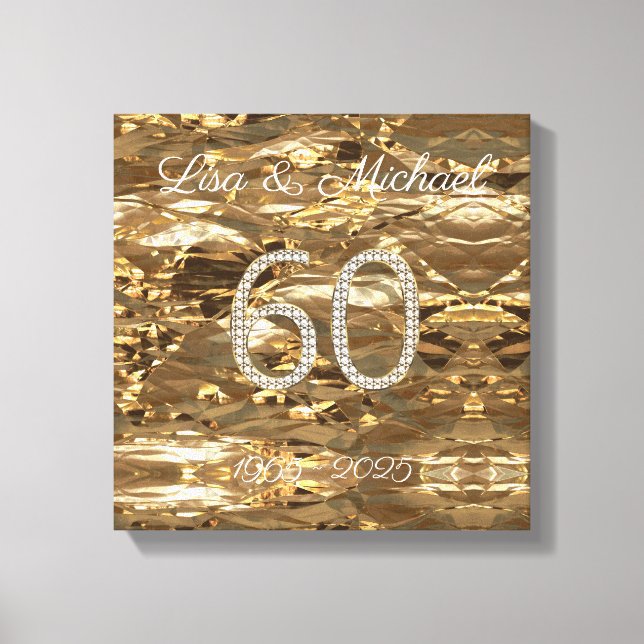 60th Wedding Anniversary Diamond Wedding Parents Canvas Print (Front)
