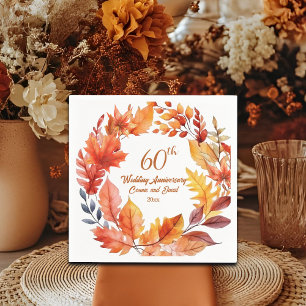 60th Wedding Anniversary Fall Floral Napkin