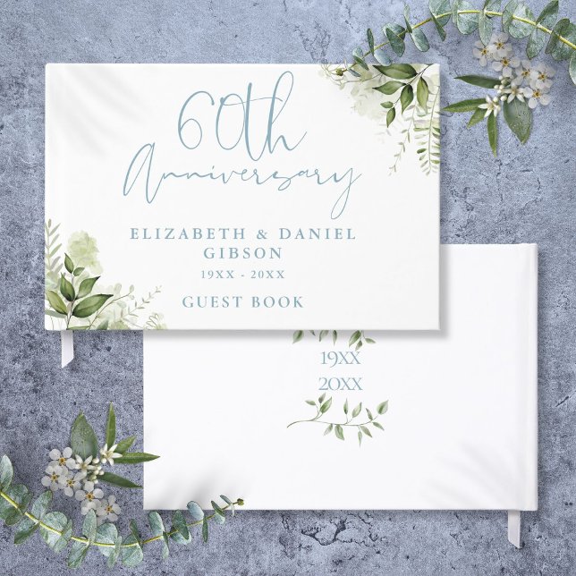 60th Wedding Anniversary Floral Greenery Guest Book (60th Wedding Anniversary Floral Greenery Guest Book)