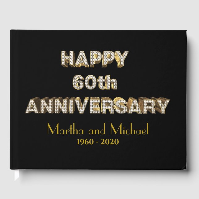 60th Wedding Anniversary Guest Book (Front)