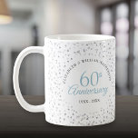 60th Wedding Anniversary Hearts Confetti Coffee Mug<br><div class="desc">Featuring delicate hearts confetti. Personalise with your special 60th wedding anniversary details in chic lettering. Designed by Thisisnotme©</div>